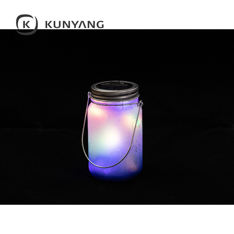 15oz/450ml Mason Jar w/Lantern Lid and Metal Handle Dark Blue