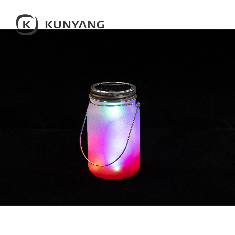 15oz/450ml Mason Jar w/Lantern Lid and Metal Handle Red