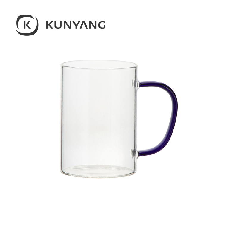 12oz/360ml Glass Mug Clear Dark Blue