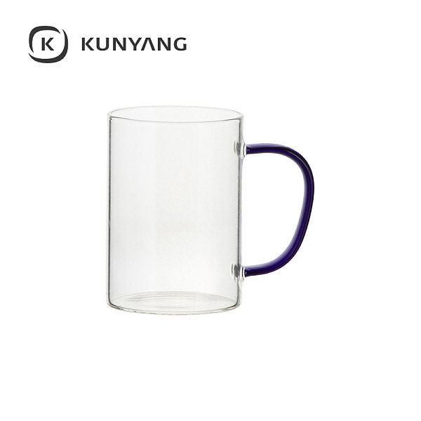 12oz/360ml Glass Mug Clear Dark Blue