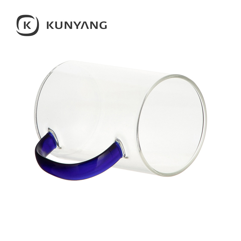 12oz/360ml Glass Mug Clear Dark Blue