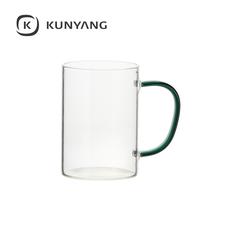 12oz/360ml Glass Mug Clear Dark Green