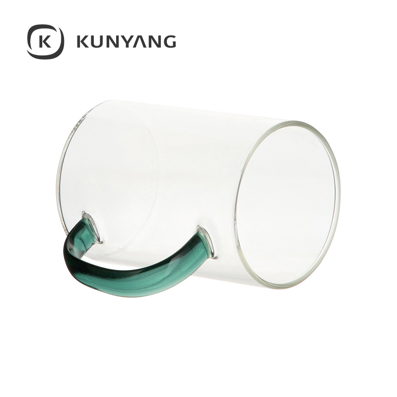 12oz/360ml Glass Mug Clear Dark Green