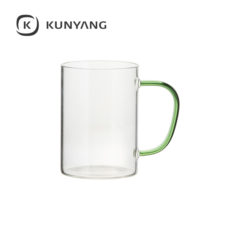 12oz/360ml Glass Mug Clear Light Green