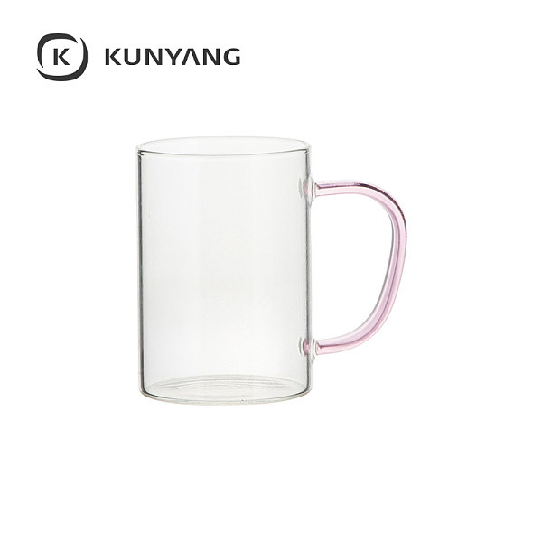 12oz/360ml Glass Mug Clear Pink