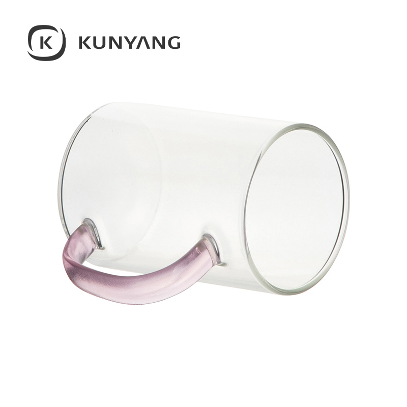 12oz/360ml Glass Mug Clear Pink