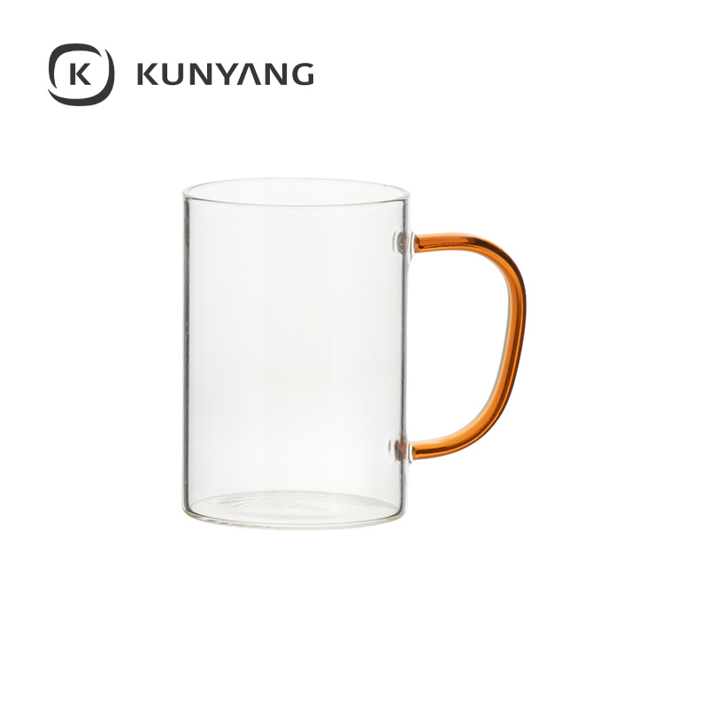 12oz/360ml Glass Mug Clear Red