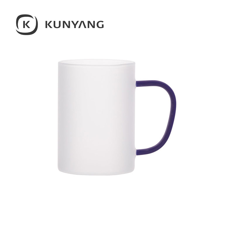 12oz/360ml Glass Mug frosted Dark Blue