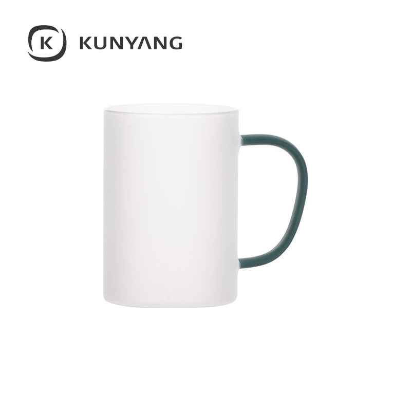 12oz/360ml Glass Mug frosted Dark Green