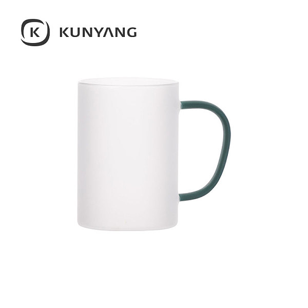 12oz/360ml Glass Mug frosted Dark Green