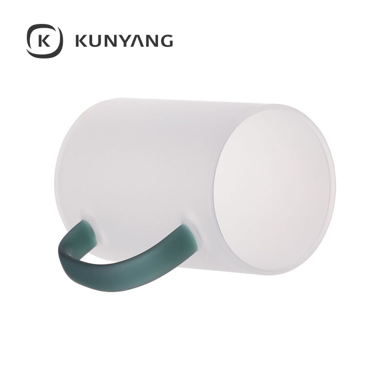 12oz/360ml Glass Mug frosted Dark Green