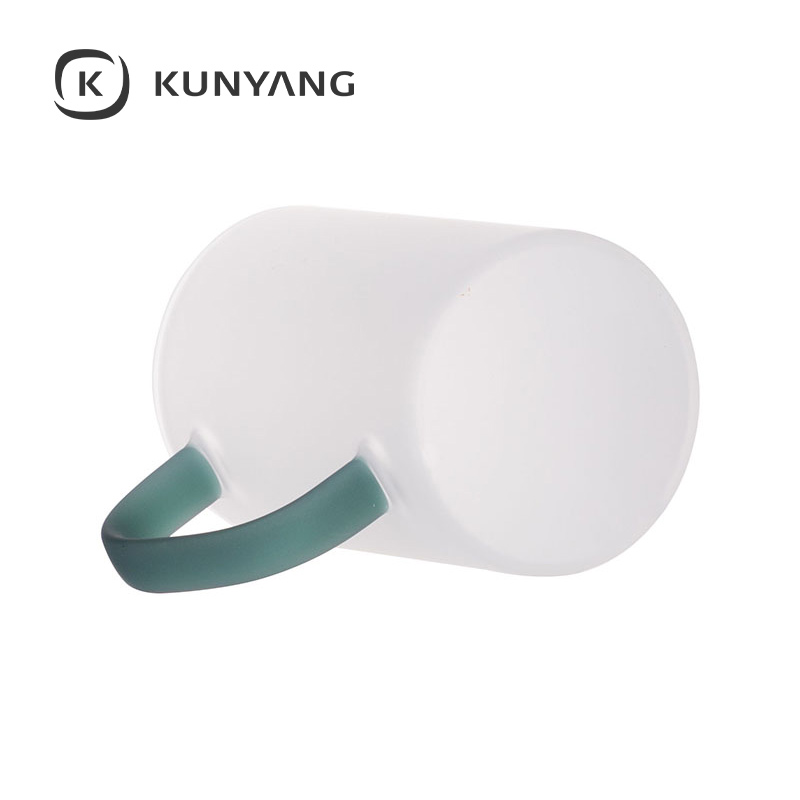 12oz/360ml Glass Mug frosted Dark Green