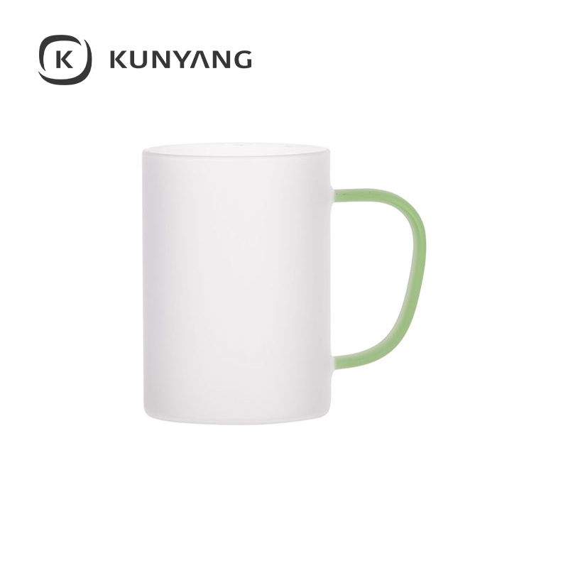 12oz/360ml Glass Mug frosted Light Green