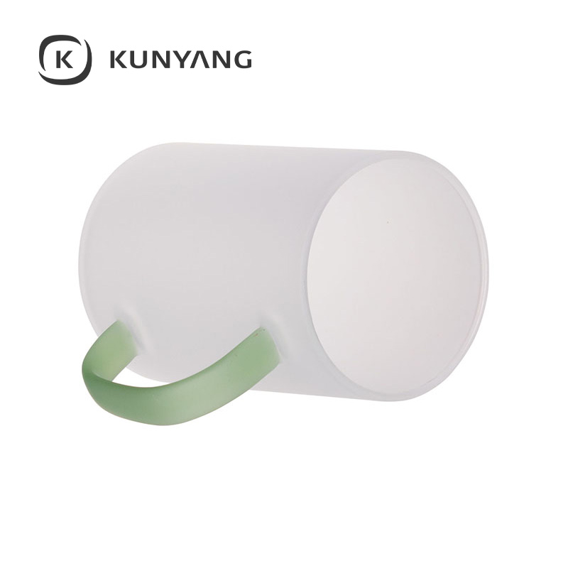 12oz/360ml Glass Mug frosted Light Green