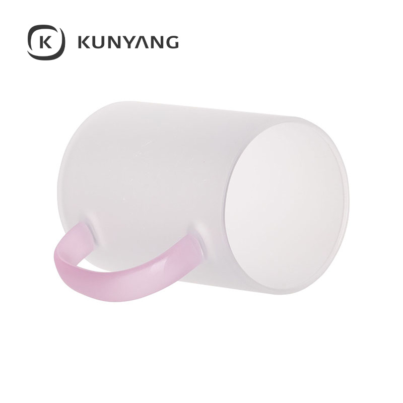 12oz/360ml Glass Mug frosted Pink
