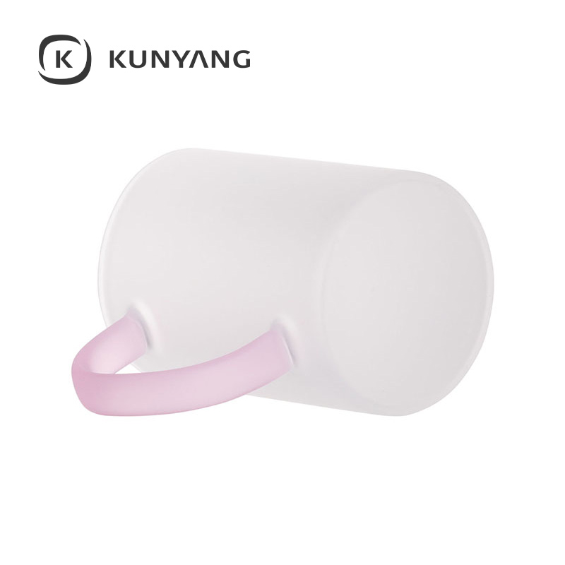 12oz/360ml Glass Mug frosted Pink