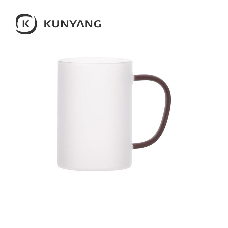 12oz/360ml Glass Mug frosted Red