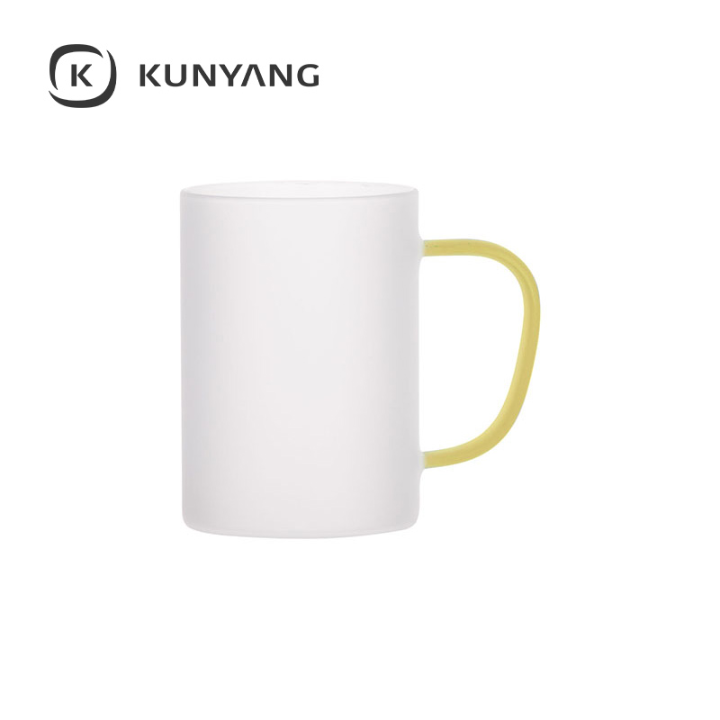 12oz/360ml Glass Mug frosted Yellow