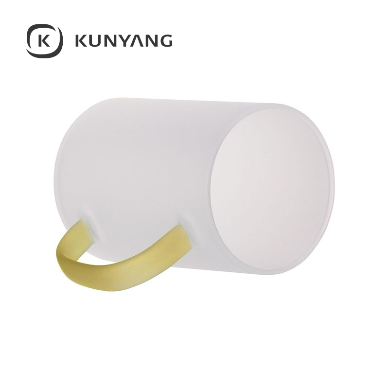 12oz/360ml Glass Mug frosted Yellow