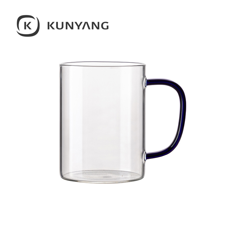 15oz/450ml Glass Mug Clear Dark Blue