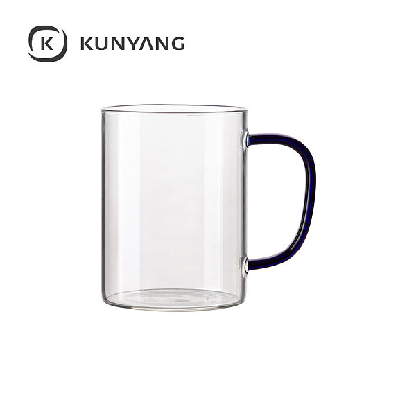15oz/450ml Glass Mug Clear Dark Blue