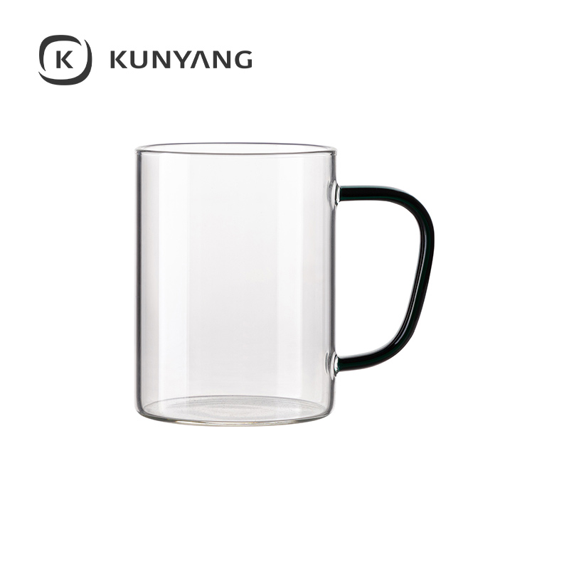 15oz/450ml Glass Mug Clear Dark Green