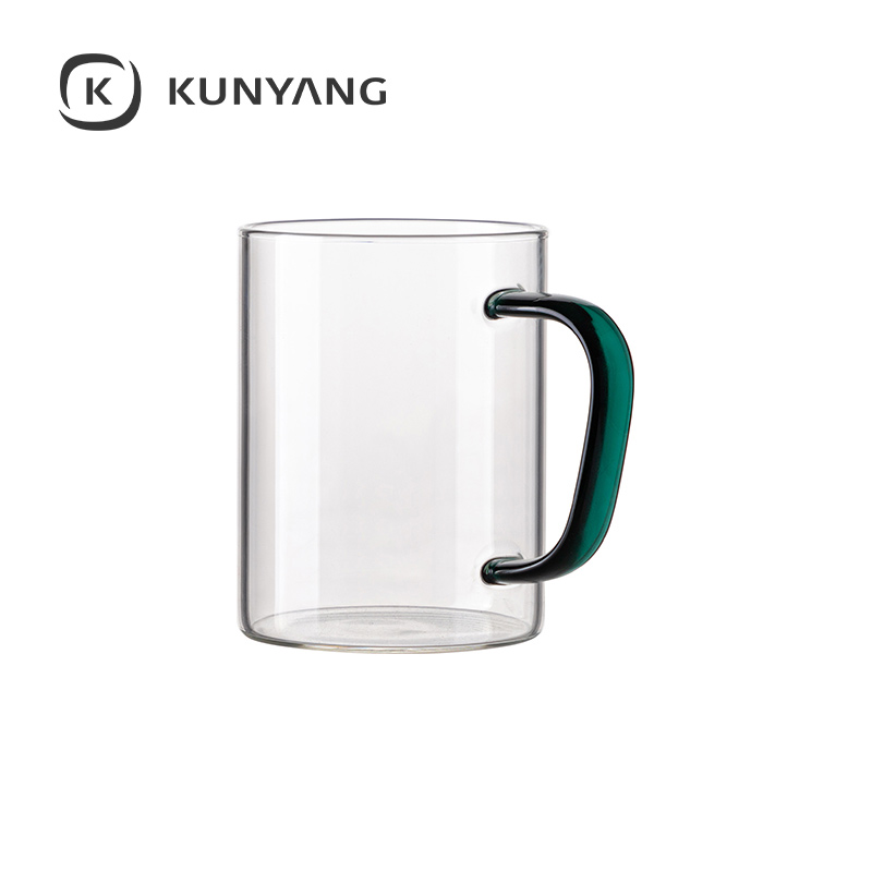 15oz/450ml Glass Mug Clear Dark Green