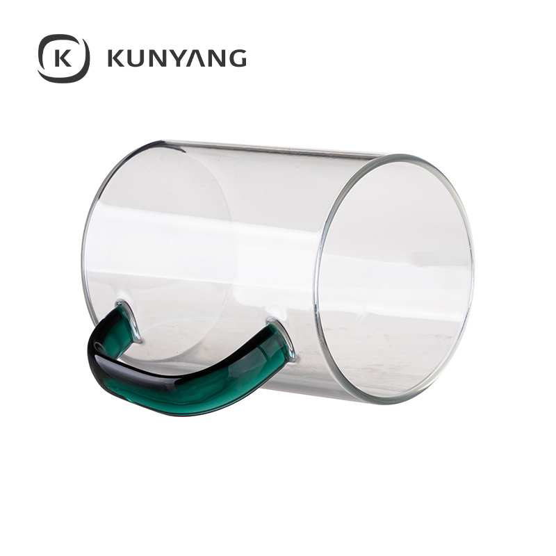 15oz/450ml Glass Mug Clear Dark Green