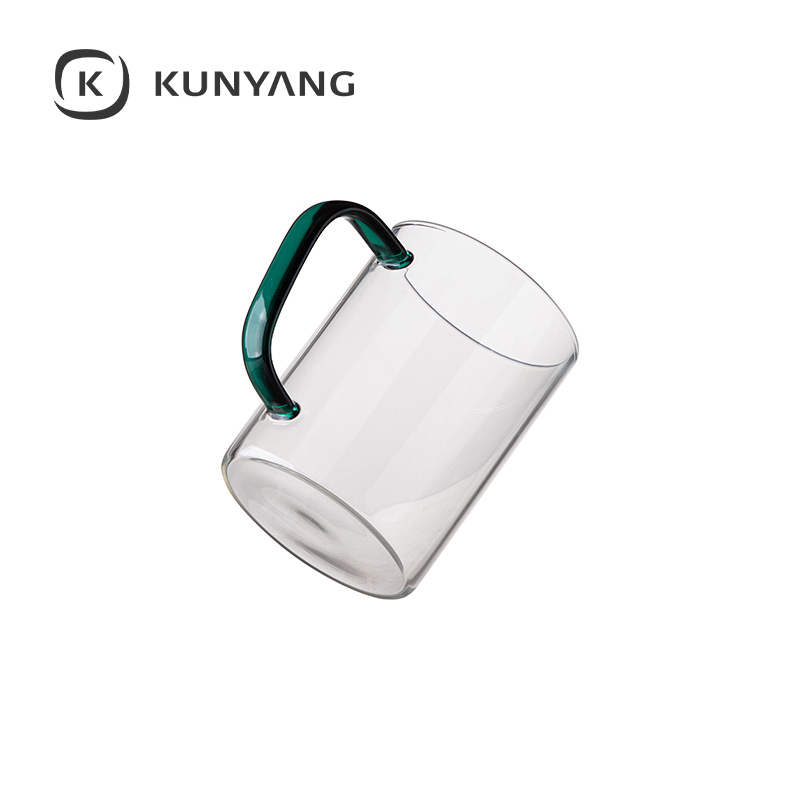 15oz/450ml Glass Mug Clear Dark Green