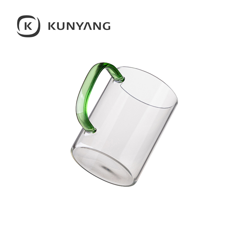 15oz/450ml Glass Mug Clear Light Green