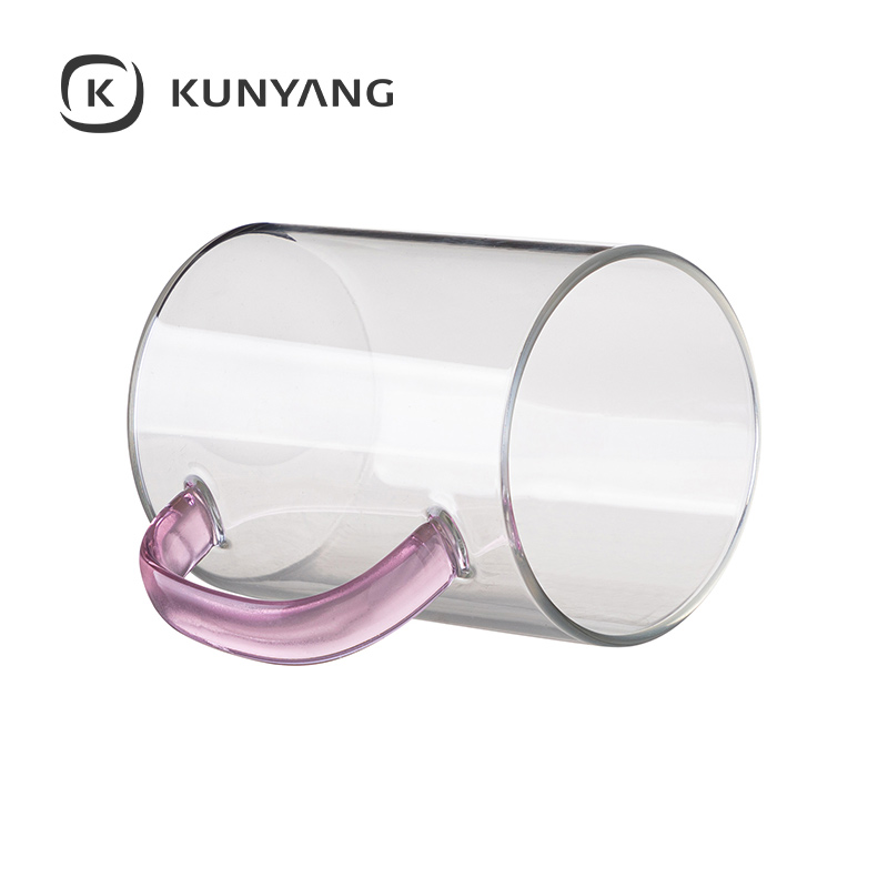 15oz/450ml Glass Mug Clear Pink