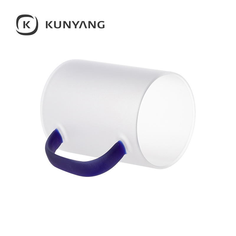 15oz/450ml Glass Mug froste Dark Blue