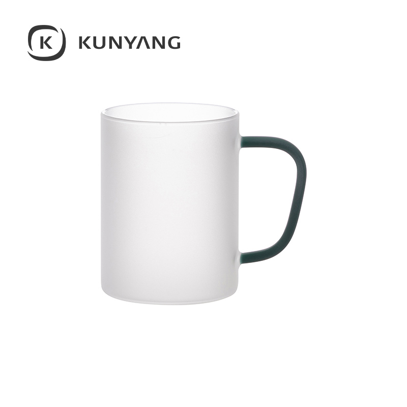 15oz/450ml Glass Mug froste Dark Green