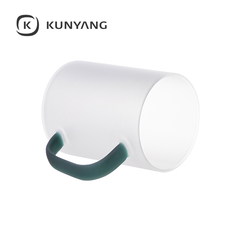 15oz/450ml Glass Mug froste Dark Green