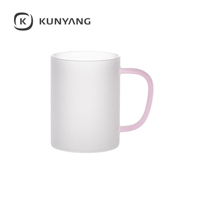 15oz/450ml Glass Mug froste Pink