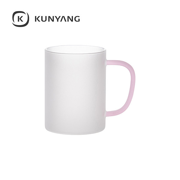 15oz/450ml Glass Mug froste Pink