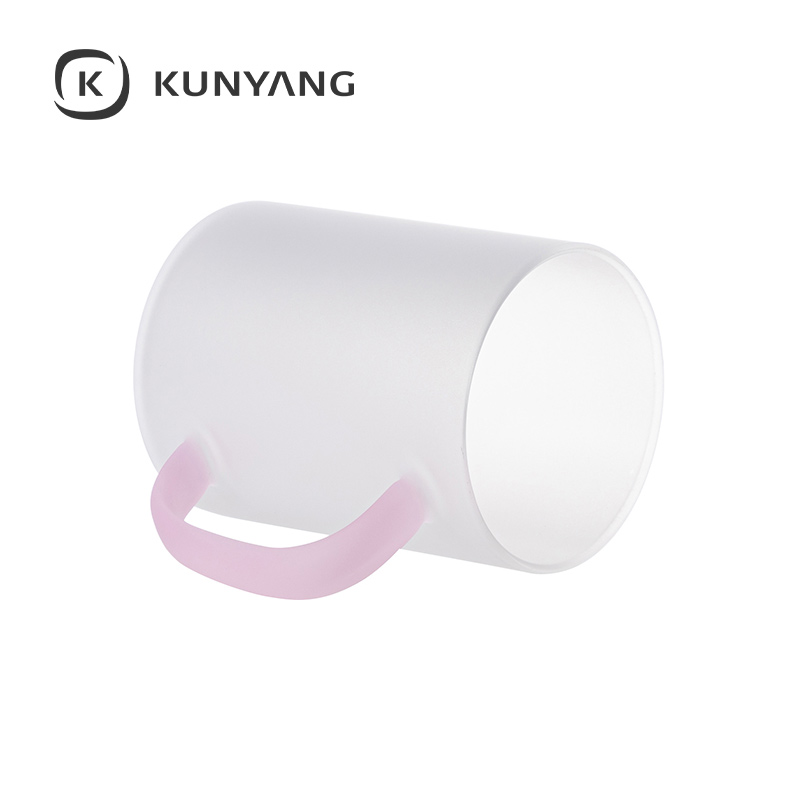 15oz/450ml Glass Mug froste Pink