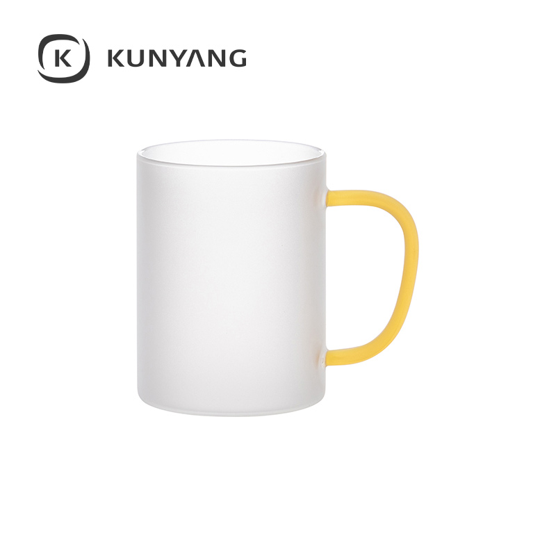 15oz/450ml Glass Mug froste Yellow
