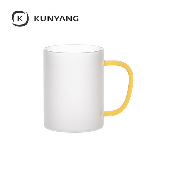15oz/450ml Glass Mug froste Yellow