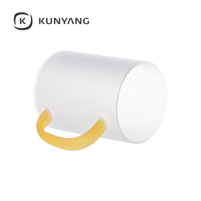 15oz/450ml Glass Mug froste Yellow