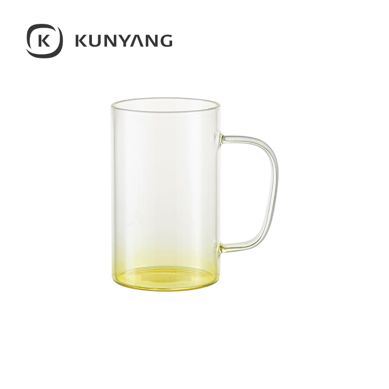 18oz/540ml Glass Mug(Clear,Gradient) Yellow