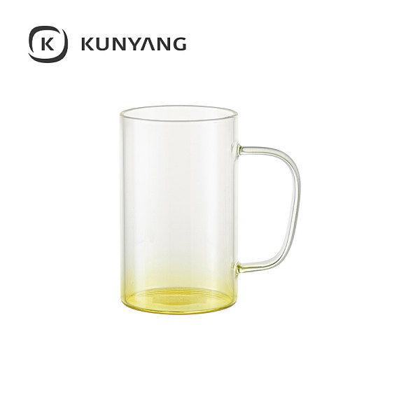 18oz/540ml Glass Mug(Clear,Gradient) Yellow