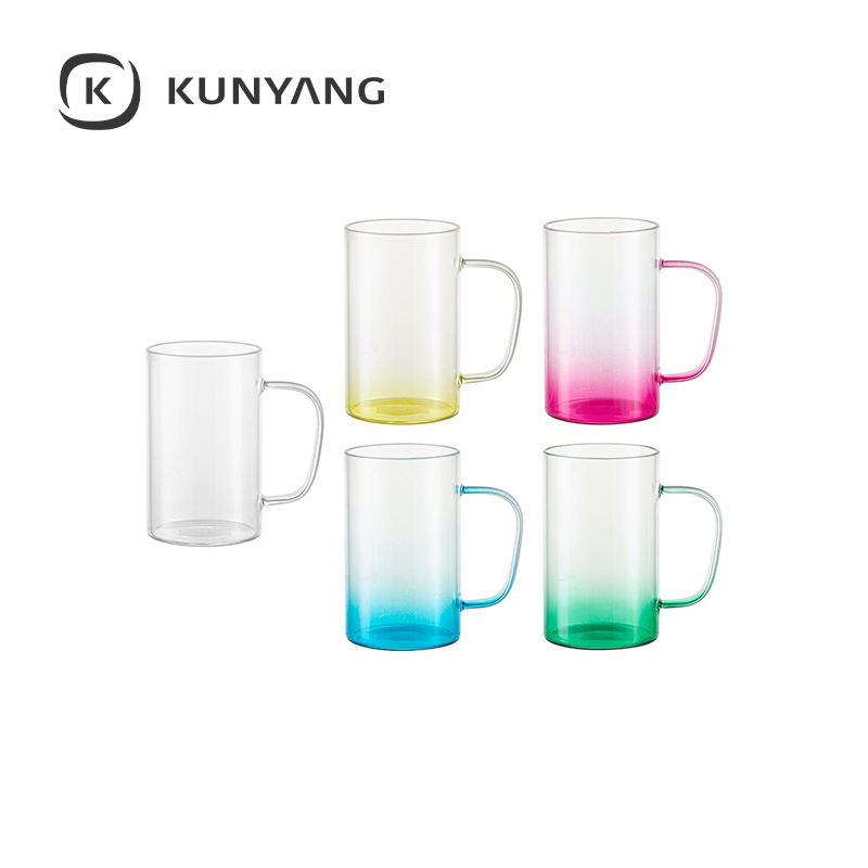 18oz/540ml Glass Mug(Clear,Gradient)