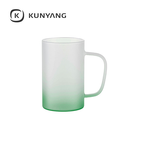18oz/540ml Glass Mug(froste,Gradient) Green