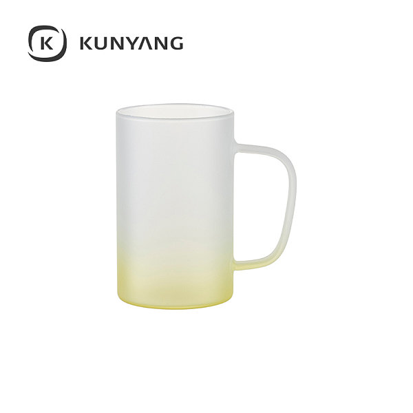 18oz/540ml Glass Mug(froste,Gradient) Yellow