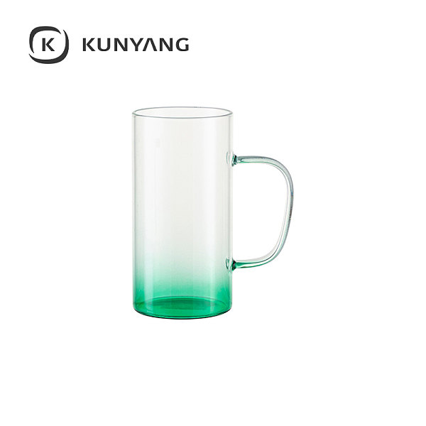22oz/650ml Glass Mug(Clear,  Gradient) Green