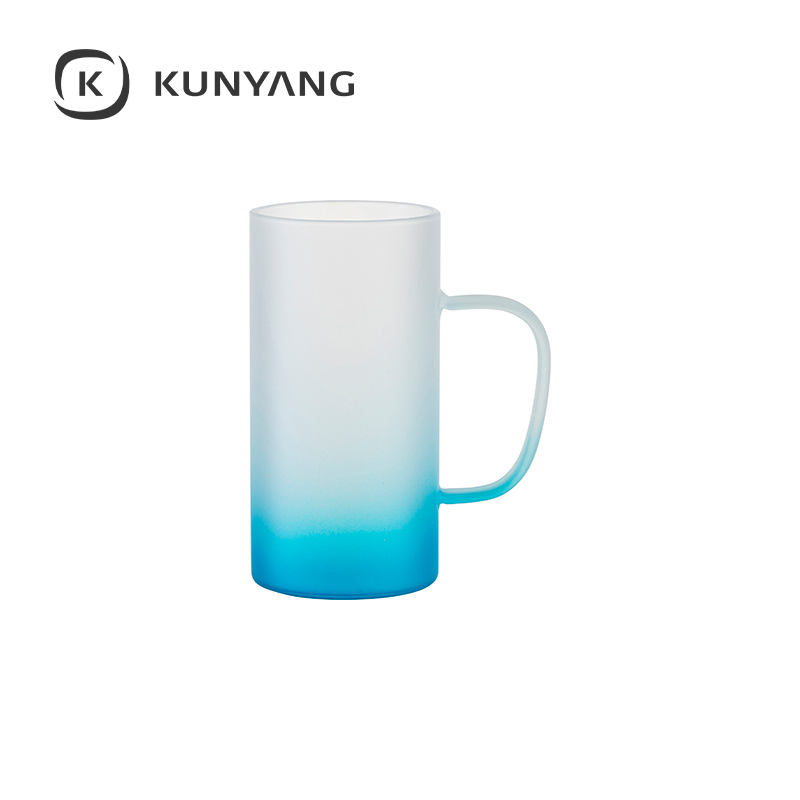 22oz/650ml Glass Mug(froste, Gradient) Blue
