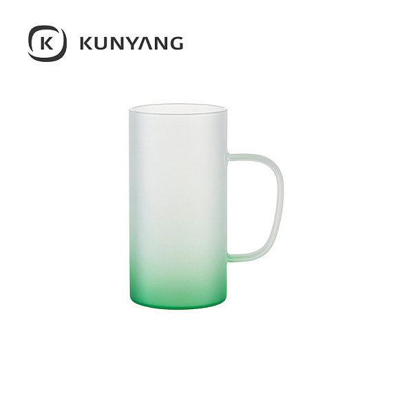 22oz/650ml Glass Mug(froste, Gradient) Green