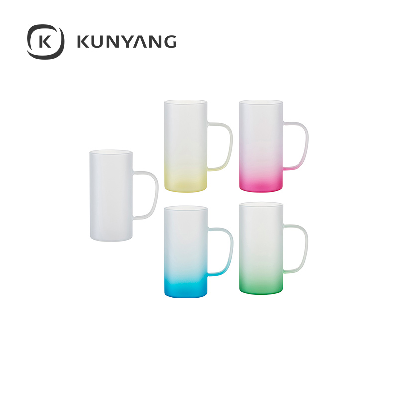 22oz/650ml Glass Mug(froste, Gradient) Yellow
