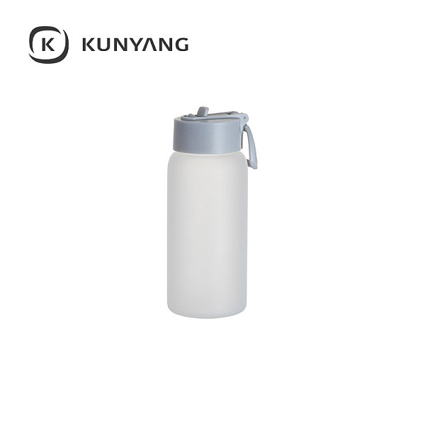 25oz/750ml Glass Sports Bottle w/Grey Straw Lid Frosted